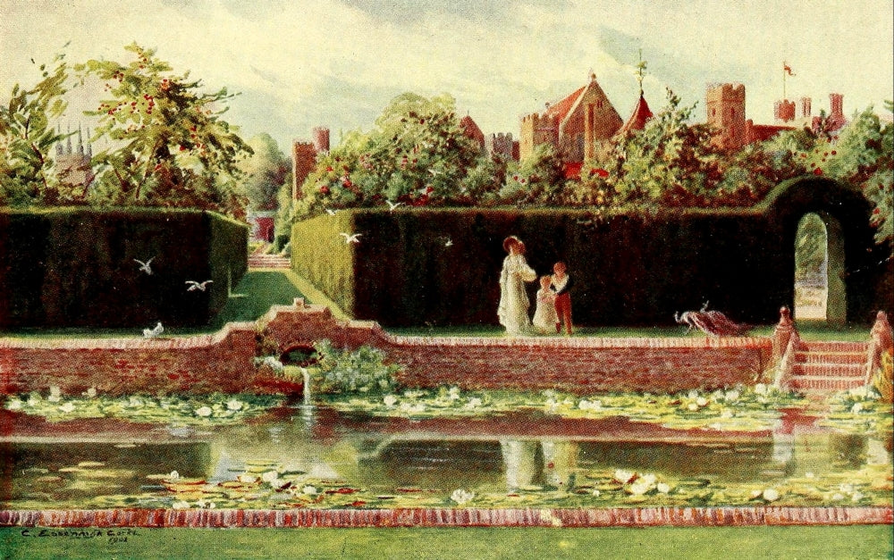 Diana's Bath at Penshurst Place Poster Print by Charles E. Corke