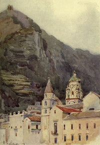 Naples & Southern Italy 1915 Amalfi Poster Print showcasing the beauty of Amalfi Coast.