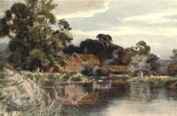 Winchester 1910 Shawford Mill Poster Print by Wilfrid Ball, showcasing a serene landscape.