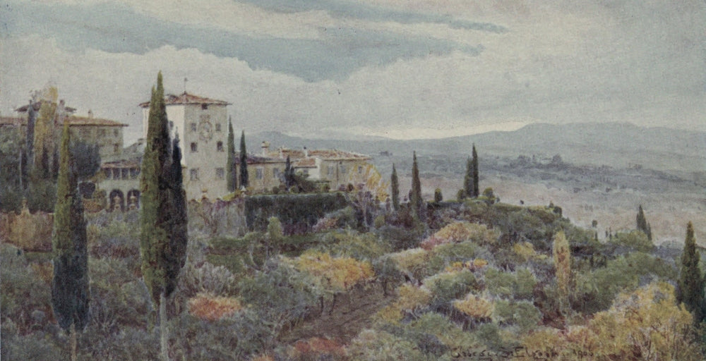 Lamia's Winter-quarters 1907 A Tuscan villa Poster Print by George S. Elgood