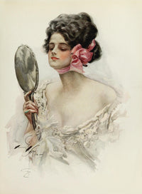 American Beauties 1909 In the Mirror Poster Print by Harrison Fisher