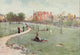 Scenery of London 1905 Green Park Poster Print featuring lush greenery and historic charm.