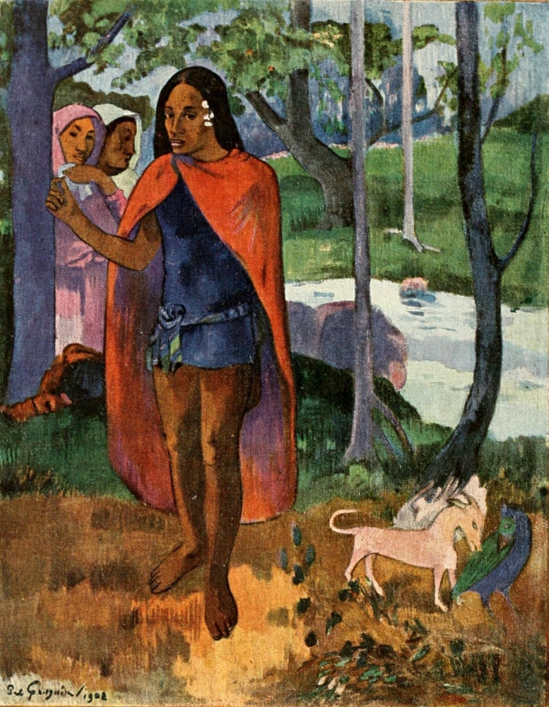 On the Marquesas Islands art print by Paul Gauguin, vibrant tropical design.