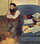 Diego Martelli Art Print by Edgar Degas showcasing Impressionist style.