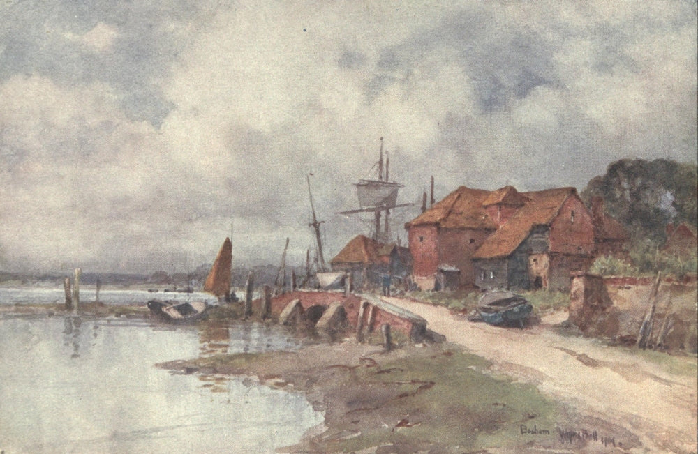 Sussex 1906 Bosham Mill Bridge Poster Print by Wilfrid Ball