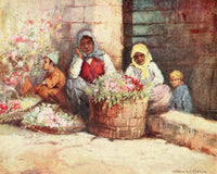 Constantinople 1906 Flower Sellers Poster Print by Warwick Goble