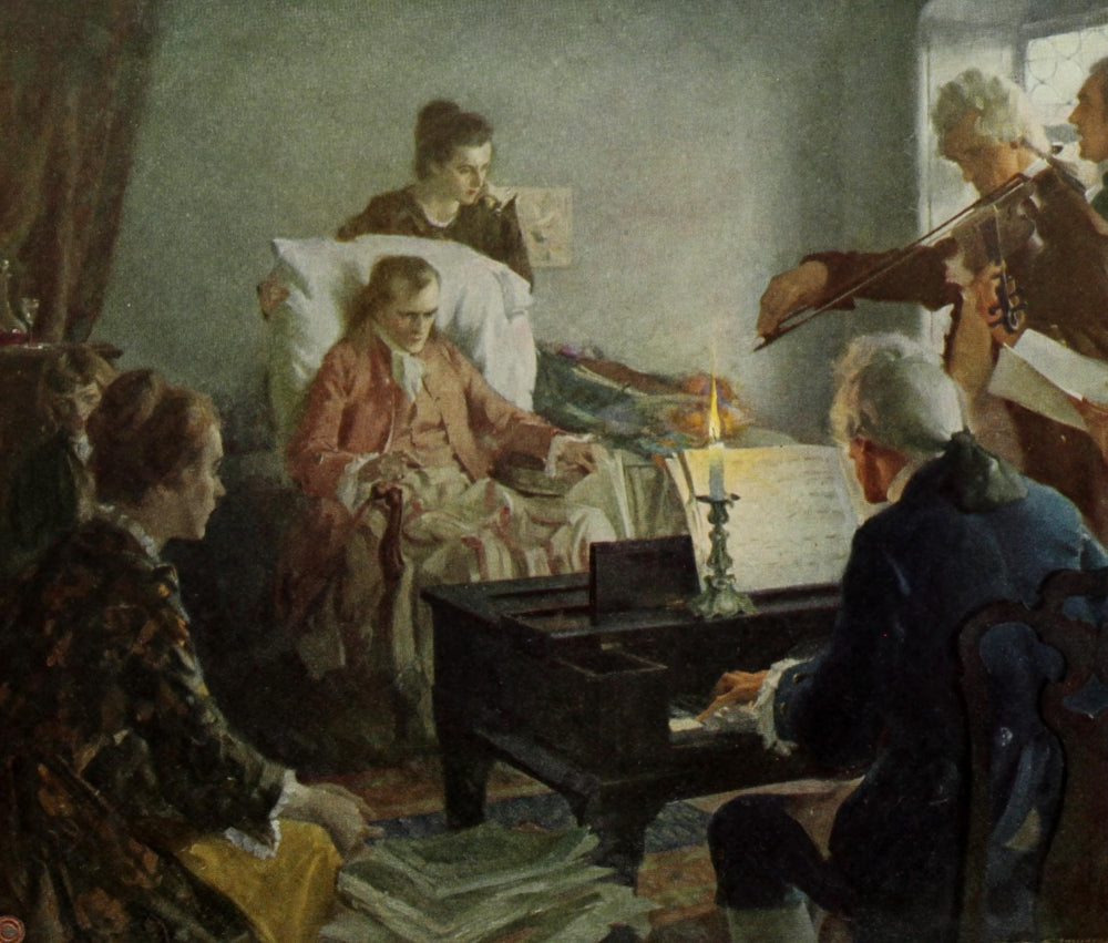 The Death of Mozart Poster Print from the Steinway Collection by Chas E. Chambers.