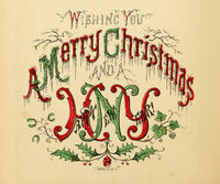 Chamberlin Harpel's Typograph 1870 Merry Christmas Poster Print