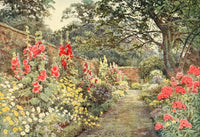 Some English Gardens 1904 Hollyhocks Poster Print by G.S. Elgood