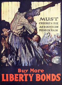 War Poster Print by W.H. Everett - Must Children Die & Mothers Plead