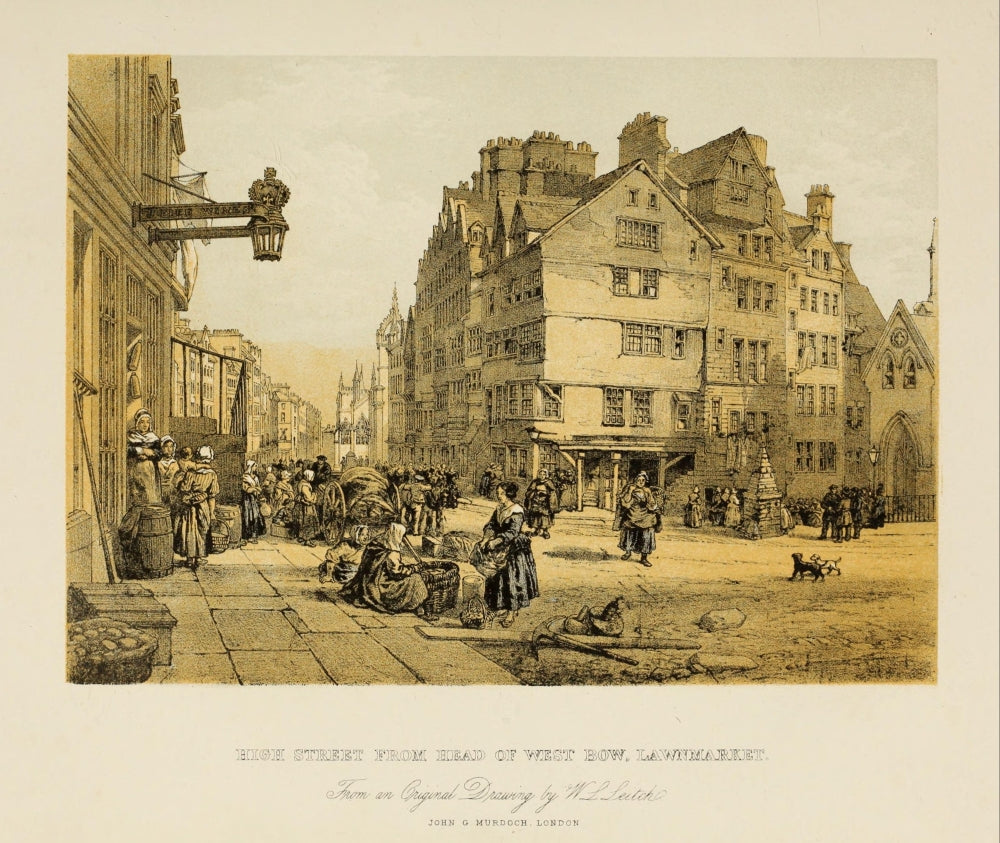 Scotland 1840 High Street, Lawnmarket Poster Print by William L. Leitch