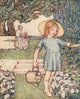 Poster print of Larkspurs and Pinks from The Children's Book of Gardening by Winifred Cayley-Robinson