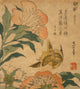 Peony and Canary Art Print by Katsushika Hokusai, vibrant floral artwork