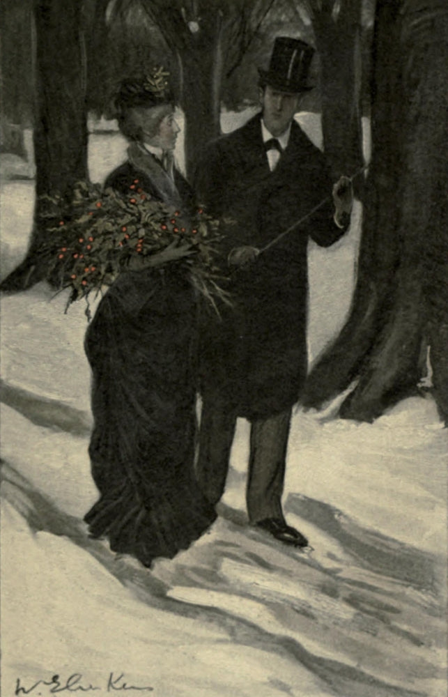 Santa Claus's Partner 1899 Gathering Holly Poster Print by W. Glackens.