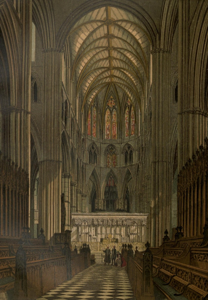 Leighton Bros Old England c.1860 Westminster Abbey Choir Poster Print