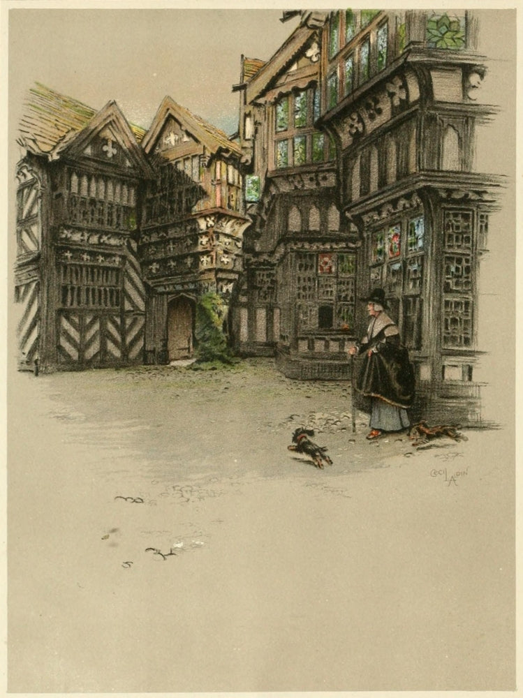 Old Manor Houses Moreton Old Hall Poster Print by Cecil Aldin
