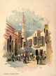 Street in Cairo 1893 Poster Print by Charles Graham, vintage artwork depicting a bustling street scene.