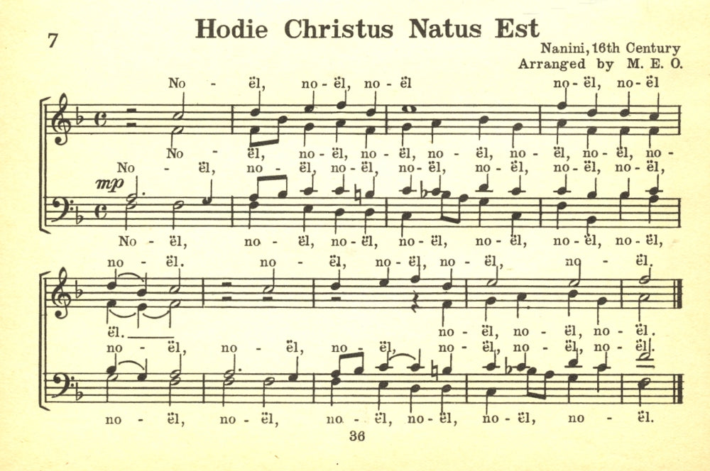 Hodie Christus Natus Est Christmas Carols Poster Print showcasing festive holiday spirit.