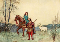 The King Took the Maiden on His Own Horse Poster Print from The Fairy Book 1913 by Warwick Goble