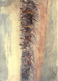 The Camel Corps Poster Print from Sketch-book & Diary 1909 by Elizabeth Butler.