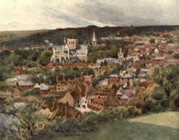 Winchester 1910 Poster Print by Wilfrid Ball depicting the view from St. Giles's Hill