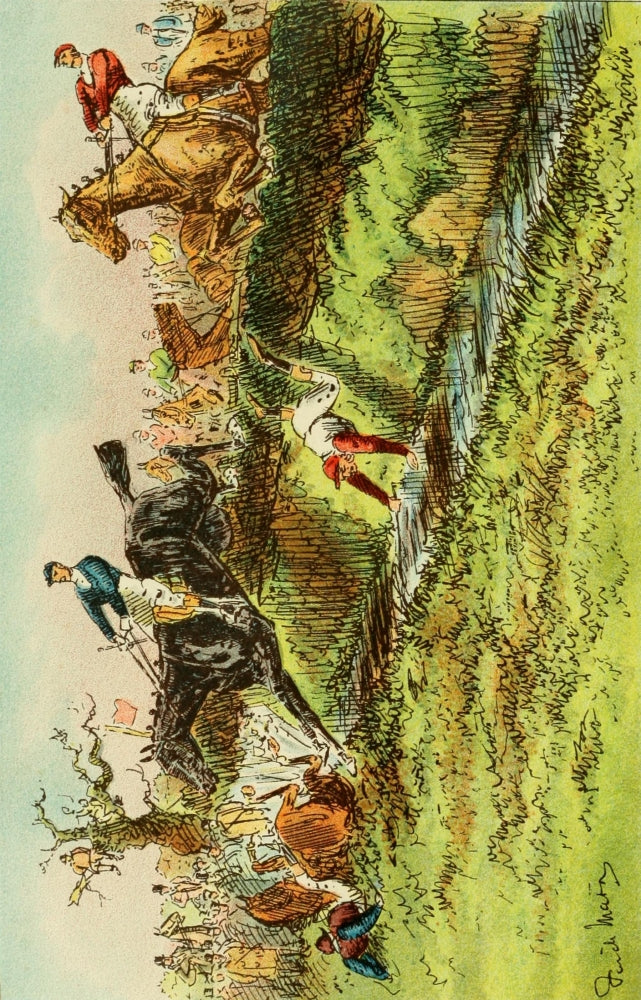 Heroes and Heroines of the Grand National 1907 poster print featuring Becher's Brook.
