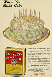 Vintage Battle Creek Cookbook 1922 Birthday Cake Poster Print