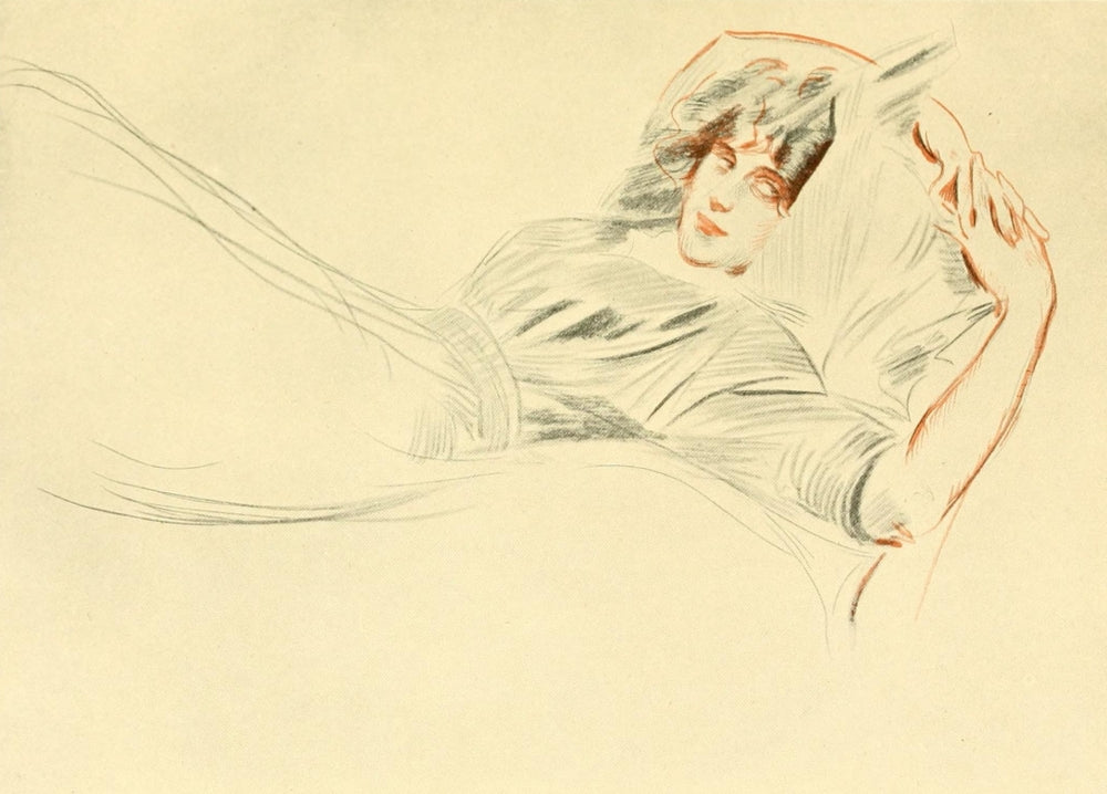 La Dormeuse Poster Print by Paul César Helleu - Elegant artwork of a woman in repose