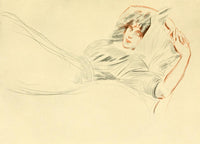 La Dormeuse Poster Print by Paul César Helleu - Elegant artwork of a woman in repose