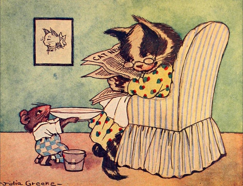 Mouse's Tail c.1917 The Cat & the Mouse Poster Print by Julia Greene