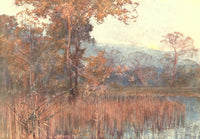 Misty Moonrise Poster Print by Alfred East, beautiful landscape art.