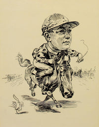 Turf in Caricature 1900 Poster Print by Jesse Sylvester, vintage art print.