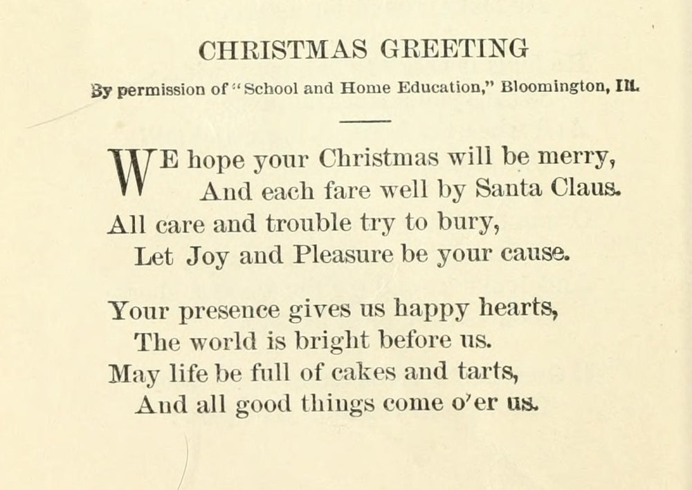 Anon Christmas Selections 1906 Christmas Greeting Poster Print