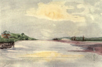 A Floating Home 1918 Swale River Essex Poster Print by Arnold Bennett