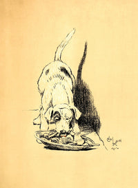 A Dog Day 1902 Poster Print by Cecil Aldin showcasing playful dogs.