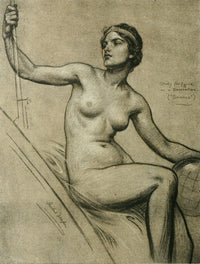 Study of Figure to Fill a Spandril 2 Poster Print by Herbert Draper, premium quality art print