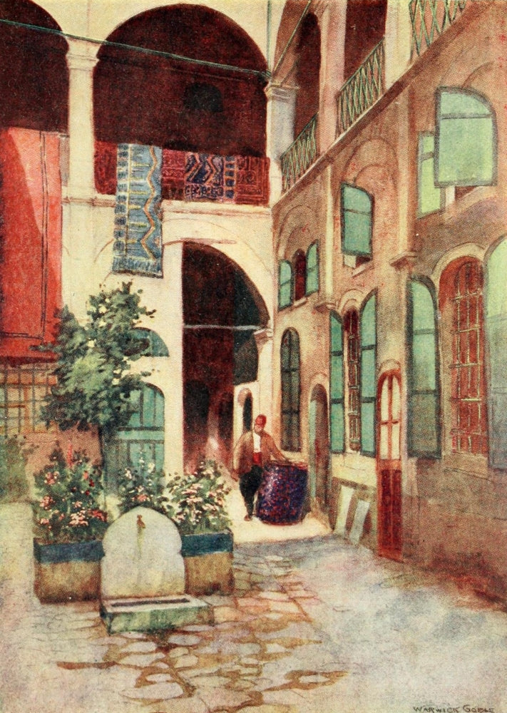 Constantinople 1906 Carpet Warehouse Poster Print by Warwick Goble