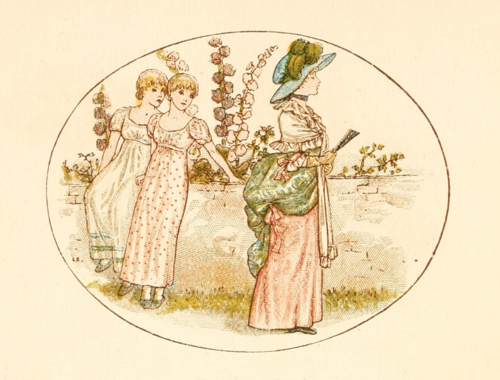 Language of Flowers 1884 Lady with Fan Poster Print by Kate Greenaway