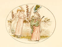 Language of Flowers 1884 Lady with Fan Poster Print by Kate Greenaway