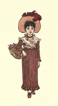 Under the Window 1879 Girl with Flower Basket Poster Print by Kate Greenaway