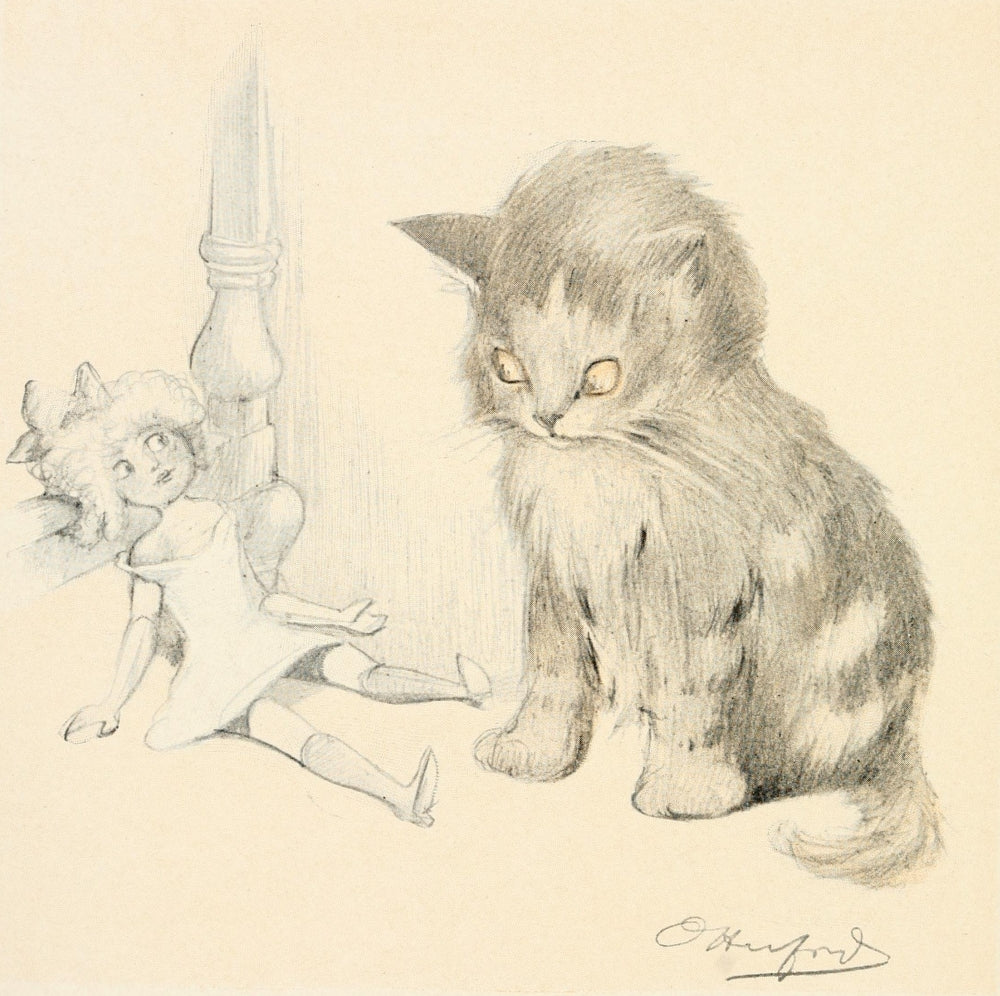 The Kitten's Garden of Verses Cat & Doll Poster Print by Oliver Herford