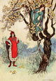 Poster print of 'She Climbed Up and Broke Off a Branch' from The Fairy Book 1913 by Warwick Goble.