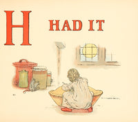 A Apple Pie 1886 Poster Print by Kate Greenaway, whimsical illustration