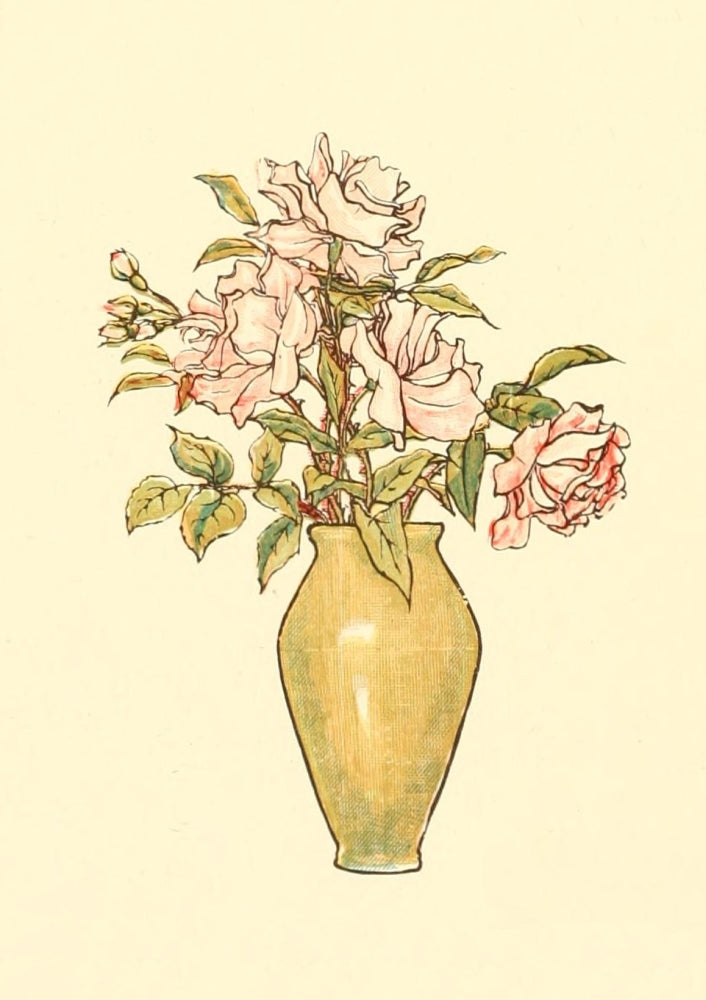 Marigold Garden 1900 Vase of Roses Poster Print by Kate Greenaway