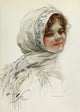 American Beauties 1909 Headscarf Beauty Poster Print by Harrison Fisher