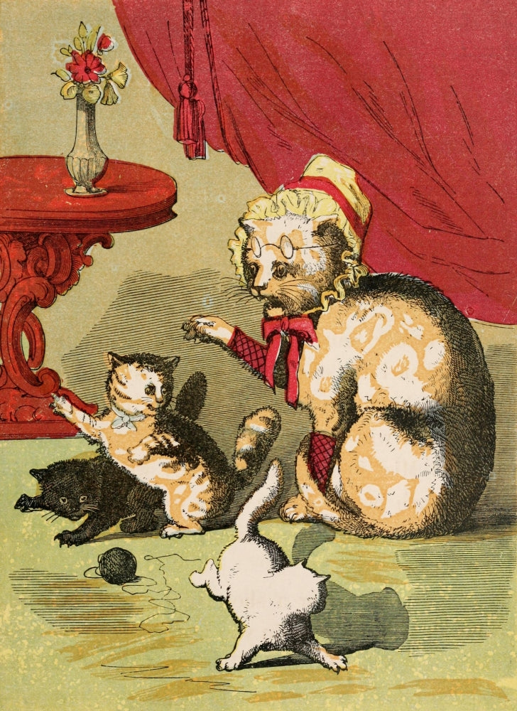 Three Little Kittens 1859 Poster Print by R.M. Ballantyne