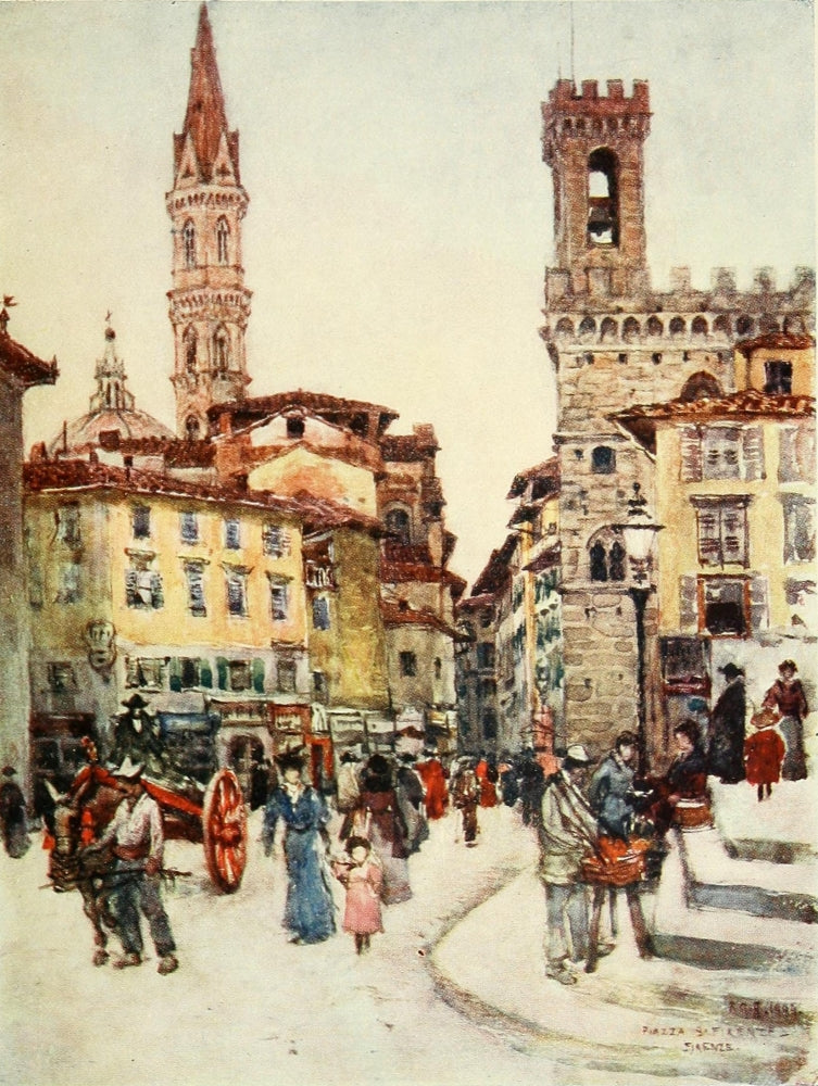 Florence & Some Tuscan Cities 1905 Piazza S. Firenze Poster Print by R.C. Goff