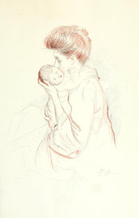 Mother and Child 2 Poster Print by Paul César Helleu, showcasing the bond between a mother and child.