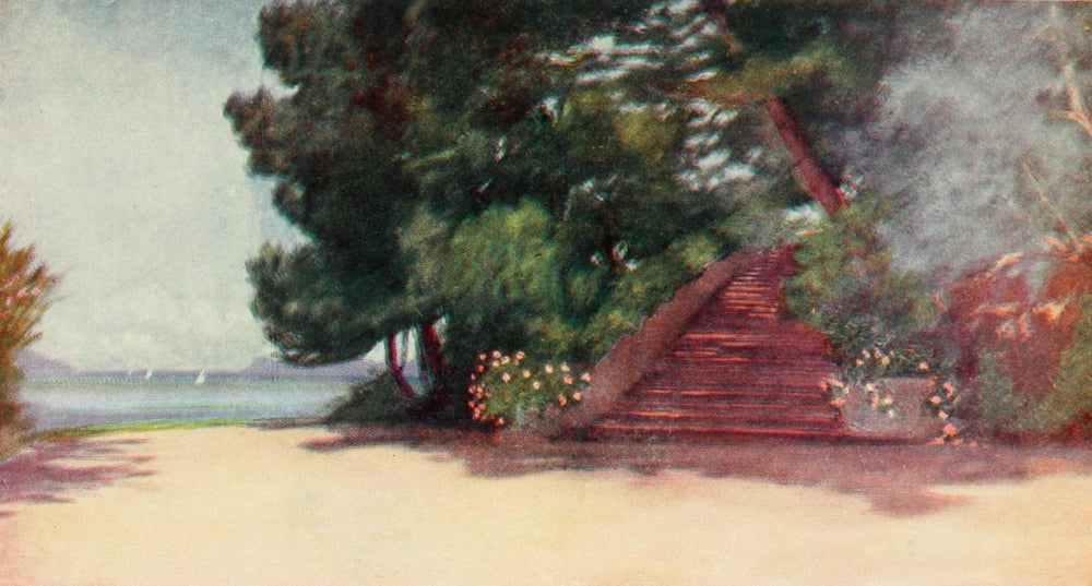 Naples 1904 Garden of Lord Rosebery's Villa Poster Print by Augustine Fitzgerald