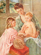Children Playing with a Dog Poster Print by Mary Cassatt